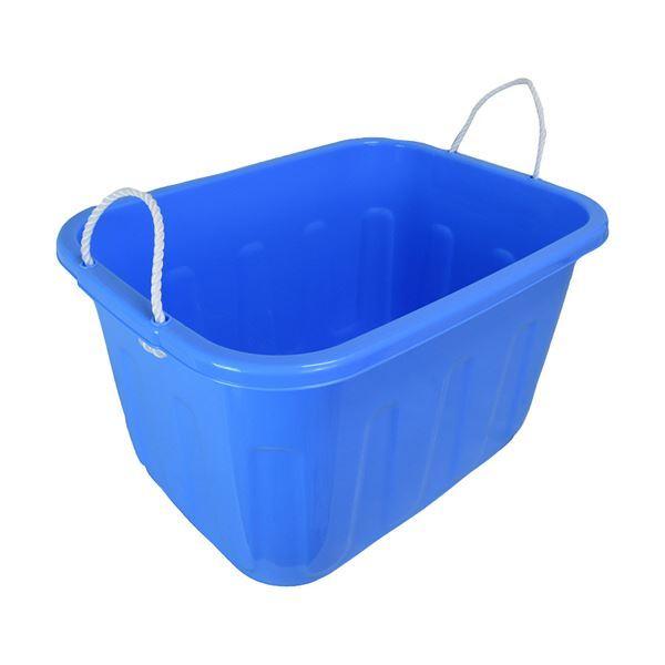 （まとめ）サンコープラスチック キングタブ 角型 60L ブルー 1個 〔×3セット〕