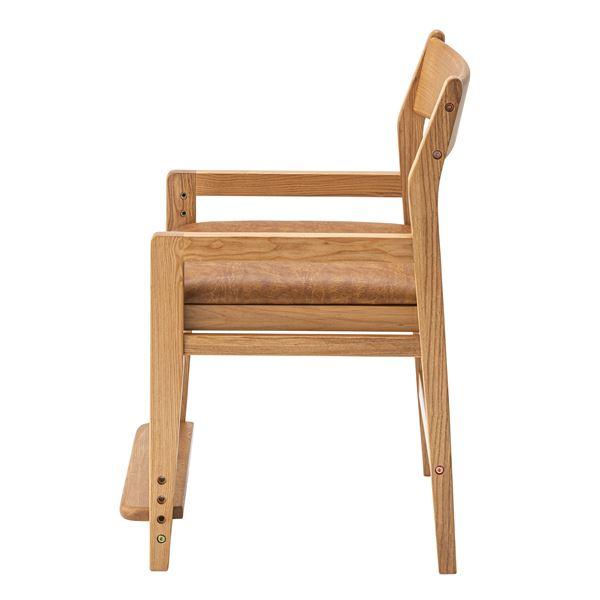 パーソナルチェア 約幅48×奥行55×高さ75×座面高44/47/50/53cm ナチュラル 4段階高さ調節 木製 キッズチェア 組立品 リビングの画像