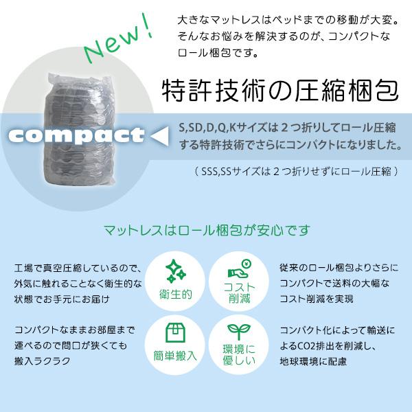 特許技術の圧縮梱包 ポケットコイルマットレス(シングル