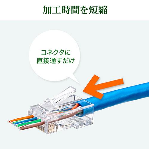 サンワサプライ RJ-45コネクタ カテゴリ6、貫通型、単線 より線共用、100個入り ADT-6RJKN-100｜buzzhobby2｜05