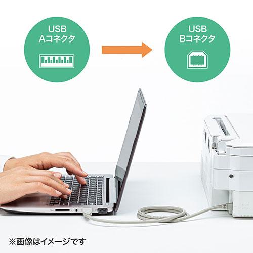 サンワサプライ USB2.0ケーブル ライトグレー 4m KU20-4HK2｜buzzhobby2｜03