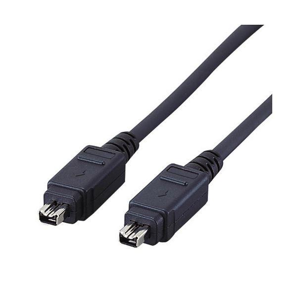 （まとめ）エレコム IEEE1394ケーブル4pinオス-4pinオス ブラック 1m IE-441BK 1本〔×5セット〕