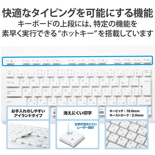 エレコム 洗える 抗菌 無線キーボード ホワイト TK-WS02DMKWH｜buzzhobby｜04