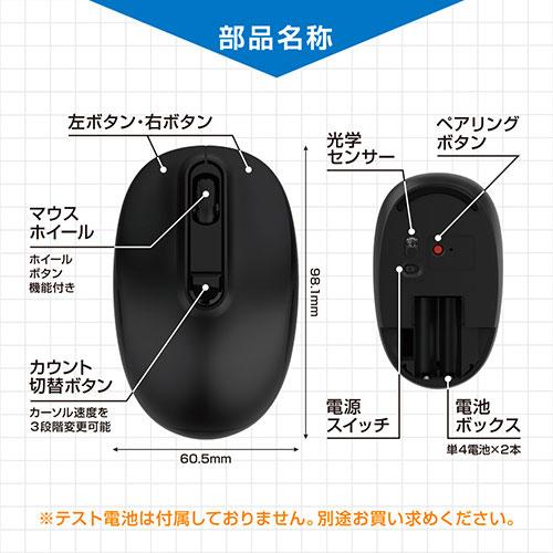 SUNEAST Bluetoothマウス 電池式 Win/Mac両対応 左右ボタン静音 ブラック SE-MABT01-BK｜buzzhobby｜03