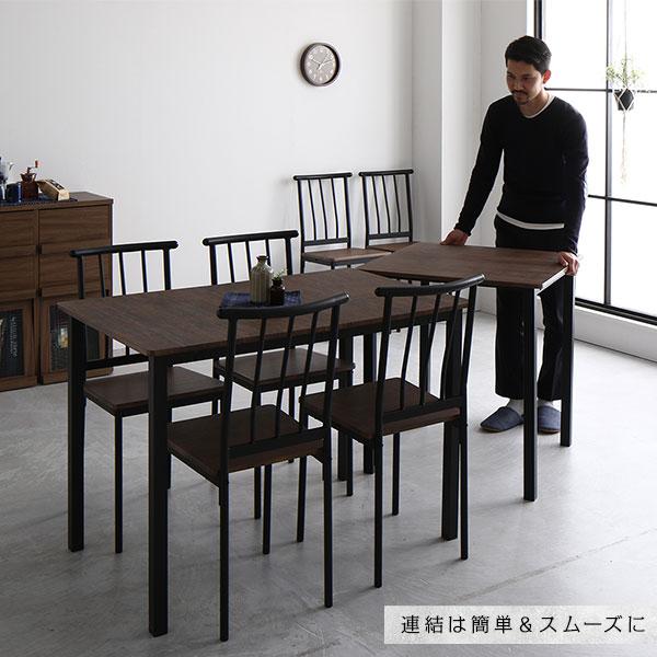 ダイニング セット 8点 分割 テーブル 幅180cm チェア 6脚 ブラウン