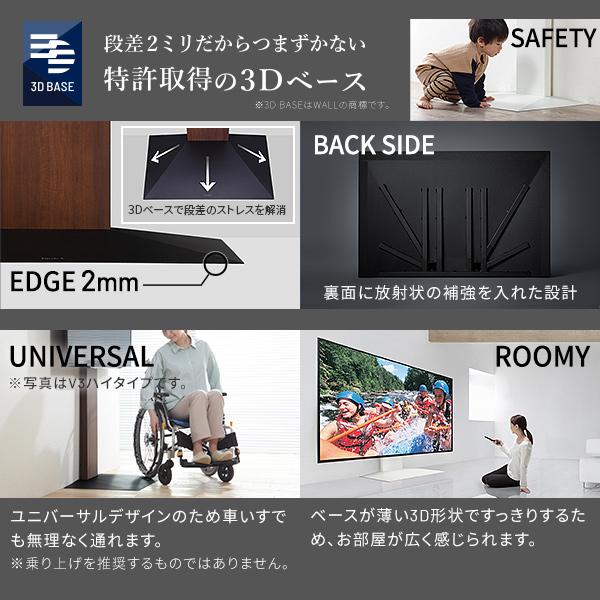 組立設置付き WALLインテリアテレビスタンドV4 フロアタイプ 60〜90v対応 壁寄せテレビ台 ホワイト ブラック ウォールナット 背面収納 EQUALS イコールズ｜buzzhobby｜15