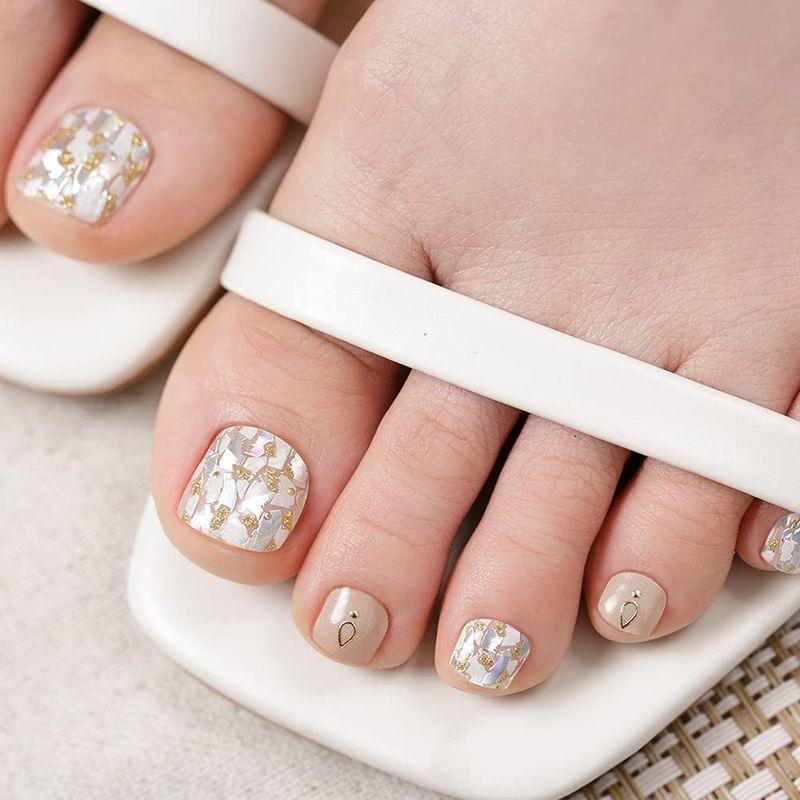 大特価 ボディ フェイスケア Gelato Factory フットネイルシール シャインホワイトベージュ 貼るだけマニキュア ジェルネイル ネイルチップ ネイルシール Www Threeriversofs Com