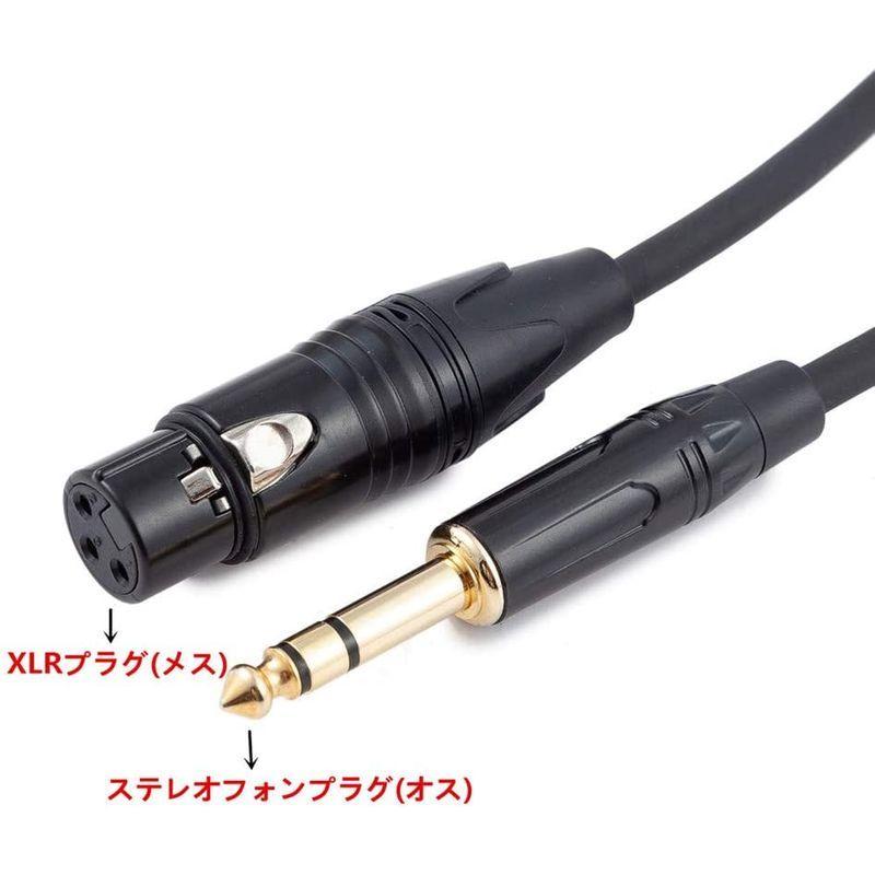 XLRメス TRSフォン 変換 ケーブル 1.83m キャノン3ピンジャック6.35mmステレオオスプラグ wuernine バランス マ