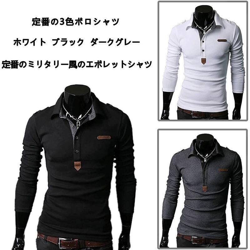 Sheya ポロシャツ メンズ Tシャツ カットソー 長袖 ロンt トップス コーデ エポレット 春 秋 ゴルフウェア カジュアル 15周年記念イベントが