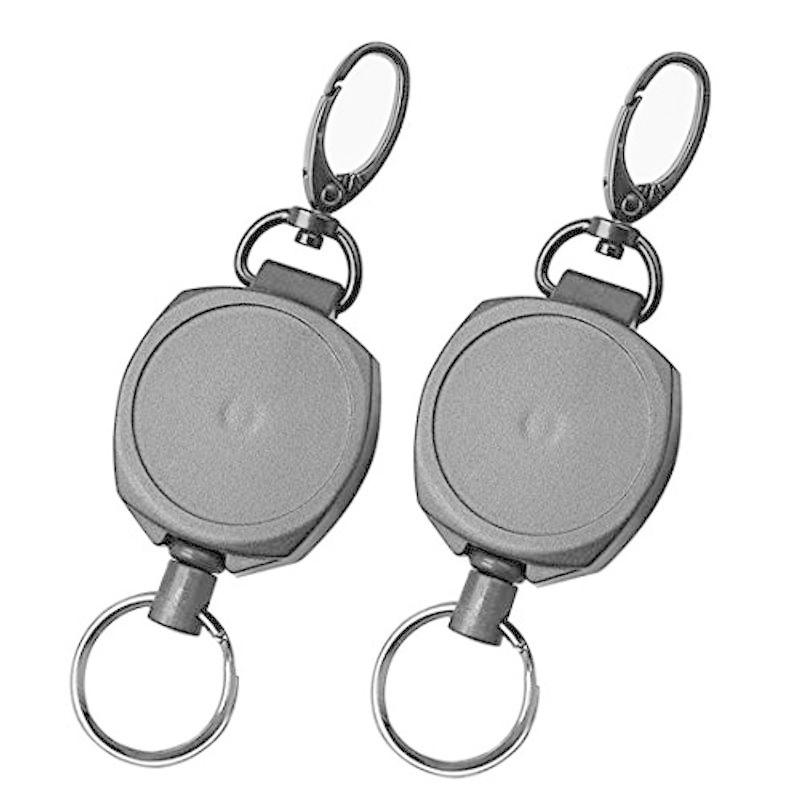 キーリール 強力リールキーホルダー ワイヤー リール アウトドア 伸縮55cmスチールワイヤー 紛失防止 ブラック 2個セット Buzzone 通販 Yahoo ショッピング