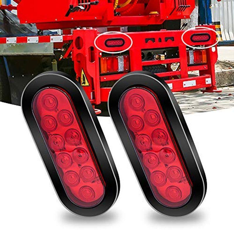 Aoling テールライト トラック 楕円形ハイマウントストップランプ 24v 10led 汎用 防水 赤 ボートトレーラーのテールランプ Buzzone 通販 Yahoo ショッピング