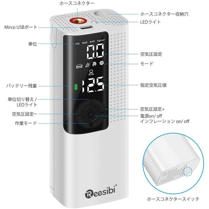 Reesibi 電動 空気入れ 電動エアーポンプ 自動車タイヤエアーポンプ 自転車空気入れ コードレス充電式 エアコンプレッサー 携帯ポンプ - esupport.vn Reesibi 電動 空気入れ 電動エアーポンプ 自動車タイヤエアーポンプ 自転車空気入れ コードレス充電式 エアコンプレッサー 携帯ポンプ - esupport.vn