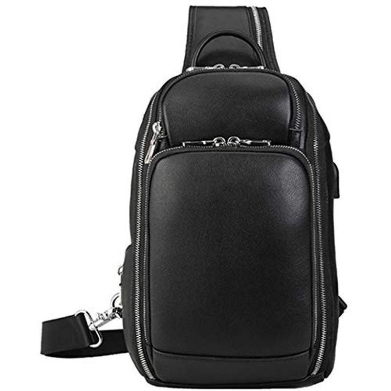 Lannsyne 本革 ボディバッグ ワンショルダーバッグ ボディバッグ メンズ 本革 ナッパレザー 大