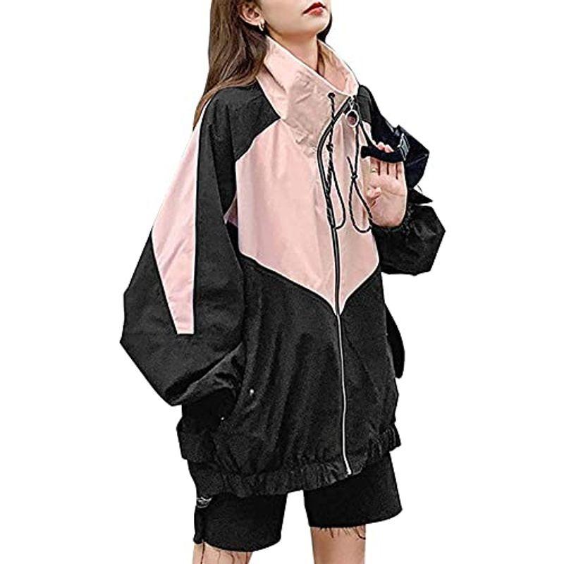 エアバイ ブルゾン 配色 ビッグ シルエット ナイロン トラック ジャケット ジャンパー アウトドア 雨具 かわいい 軽量 春 おしゃれ カ ウインドスクリーン Www Smarttradzt Com