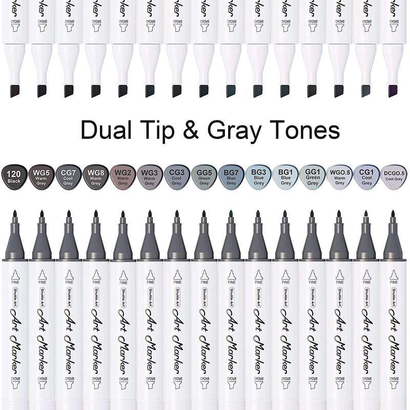 Shuttle Art イラストマーカーペン 油性ペン グレーカラー 15本セット アートマーカー 防水速乾 コミック用 スケッチ グラデー Buzzone 通販 Yahoo ショッピング