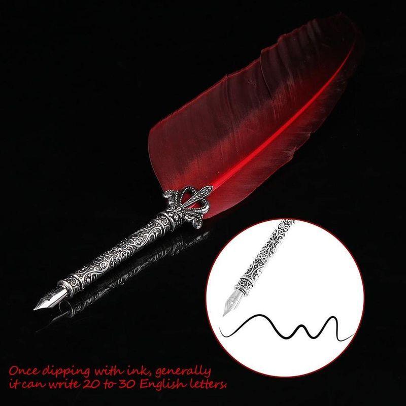ヴィンテージ羽ペン アンティーク英語書道羽ディップ羽ペン 耐摩耗性 書き込みインクセット 金属彫刻外観 5ペン先付き文房具ギフトボックス な Buzzone 通販 Yahoo ショッピング