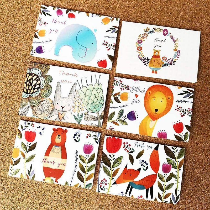 メッセージカード かわいい レターセット Casebuy 感謝カード グリーティングカード 可愛い動物 サンキューカード ありがとう Tha Buzzone 通販 Yahoo ショッピング