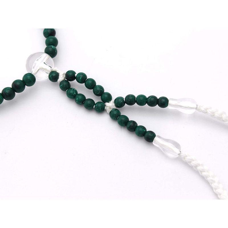 数珠 念珠 アズライト 孔雀石 正絹房