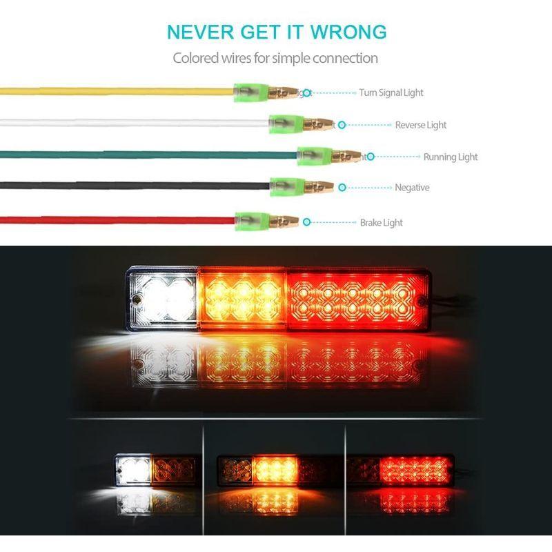 MICTUNING LED テールランプ 20個LED スモール ブレーキ 汎用 バックライト ウインカー デイライト 2個セット 激安本物 多用途