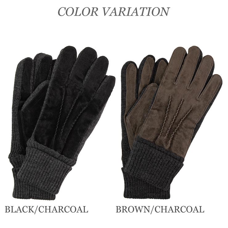 DENTS デンツ ニット×スエード メンズ グローブ KENDAL 5-1629