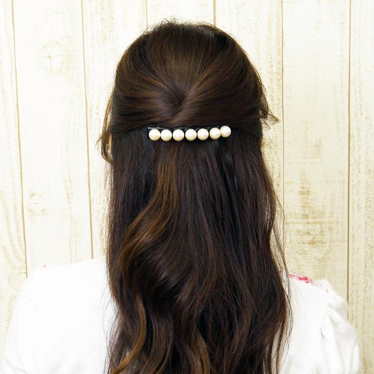 【アレクサンドルドゥパリ】パールバレッタ　8cm AA8-16919-03 バレッタ (8 cm)｜ALEXANDRE DE PARIS（アレクサンドル ドゥ パリ）