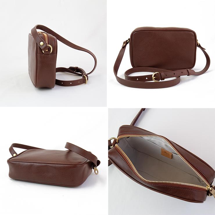 イルビゾンテ IL BISONTE レザースクエアショルダーバッグ bcr327