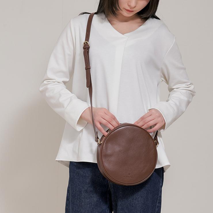 イルビゾンテ IL BISONTE レザーサークルショルダーバッグbcr328