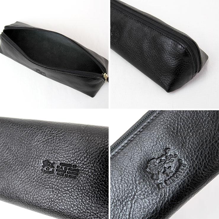 イルビゾンテ ブランド ペンケース IL BISONTE C0562 本革 革 おしゃれ ブランド ブラック 黒 ヌメ ヤキヌメ SCA020 | IL BISONTE | 04