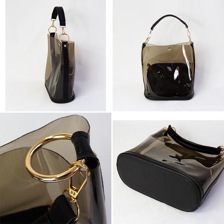 クアドリフォリオ インナーポーチ付き クリアバッグ クリア レディース 女性 ショルダーバッグ ワンハンドル トート バッグ 斜め掛け PVC かわいい |  | 01