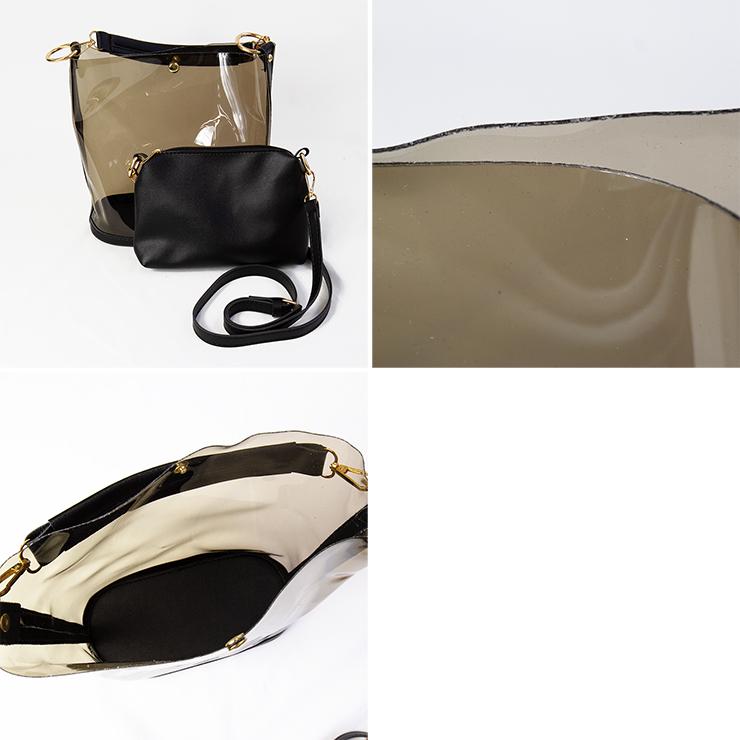 クアドリフォリオ インナーポーチ付き クリアバッグ クリア レディース 女性 ショルダーバッグ ワンハンドル トート バッグ 斜め掛け PVC かわいい |  | 02