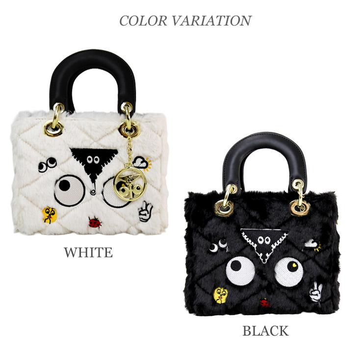 EYE THEME アイテーマ ボア ホワイト ブラック 2way トートバッグ ハンドバッグ ET2277 レディース 小さい バッグ ショルダーバッグ かわいい |  | 01