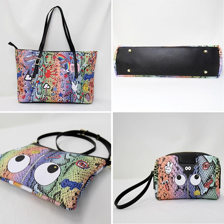 EYE THEME【アイテーマ】スネーク 3点セット トートバッグ ET2851 レディース バッグ トートバッグ プリント ミニ ショルダー ポーチ付き |  | 06