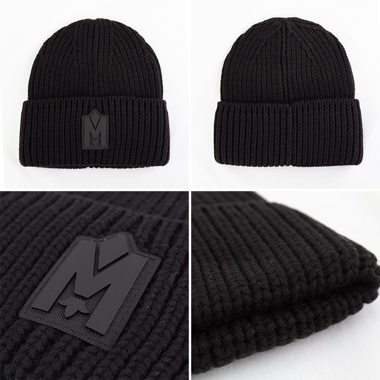 JUDE WZ Mackage マッカージュ ニットキャップ Black Cream JUDE WZ Mackage マッカージュ ニットキャップ Black Cream