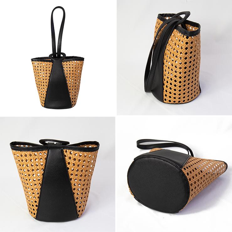 クアドリフォリオ ワンハンドル カゴバッグ レディース 女性 肩掛け バッグ ワンハンドル トート バッグ ブラック PVC かわいい |  | 02