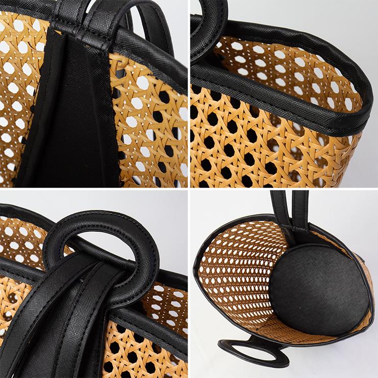 クアドリフォリオ ワンハンドル カゴバッグ レディース 女性 肩掛け バッグ ワンハンドル トート バッグ ブラック PVC かわいい |  | 03