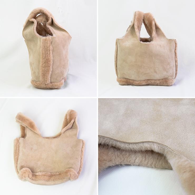 ムートン リバーシブル トートバッグ SH02R ハンドバッグ 本革 羊革 トート シンプル レディースバッグ おしゃれ 軽い 女の子 女性 ファーバッグ 無地 |  | 02