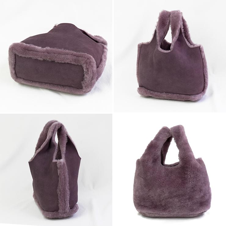 ムートン リバーシブル トートバッグ SH02R ハンドバッグ 本革 羊革 トート シンプル レディースバッグ おしゃれ 軽い 女の子 女性 ファーバッグ 無地 |  | 05