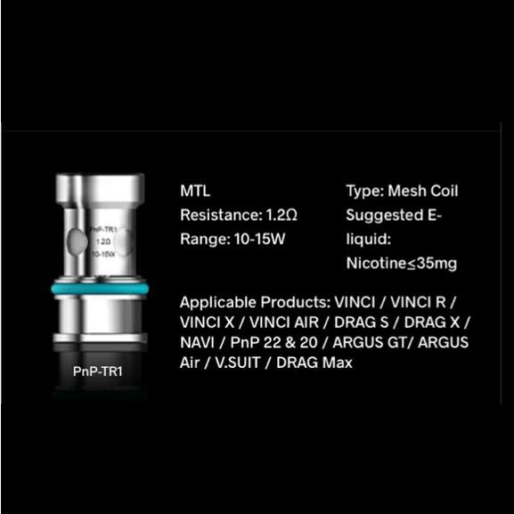 VOOPOO PnP Coil VINCI DRAG ARGUS ブープー ヴィンチ ドラッグ アーガス Pod 交換 コイル MTL DL vape 電子タバコ ベイプ TR1 TM2 VM1 VM5 VM6 |  | 04