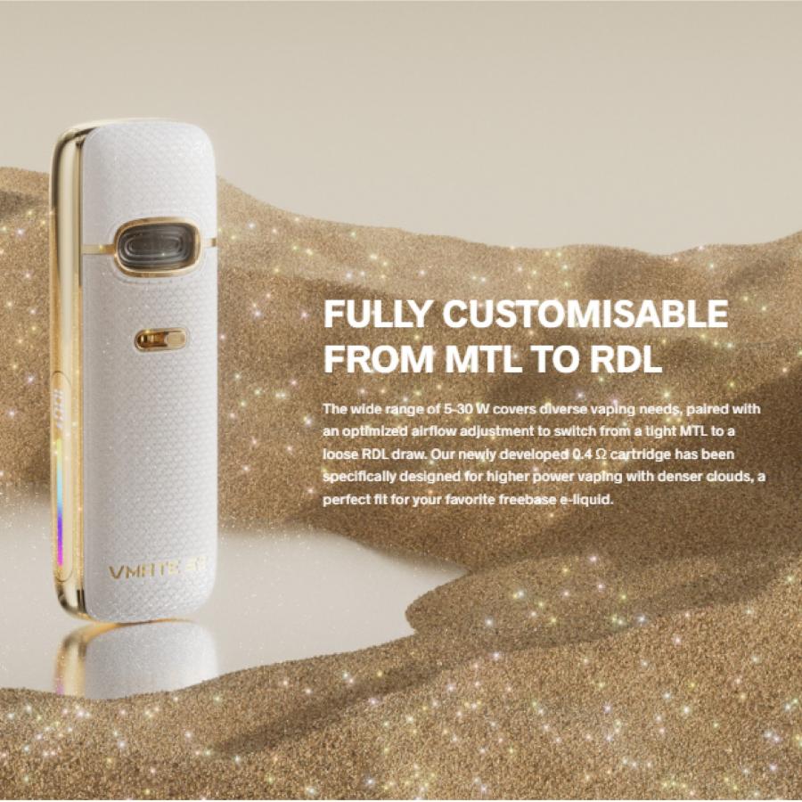 VOOPOO VMATE E2 Kit Pod キャップ付き デバイス 1500mAh 3ml カートリッジ ポッド スターターキット おしゃれ レザー 高級感 |  | 03