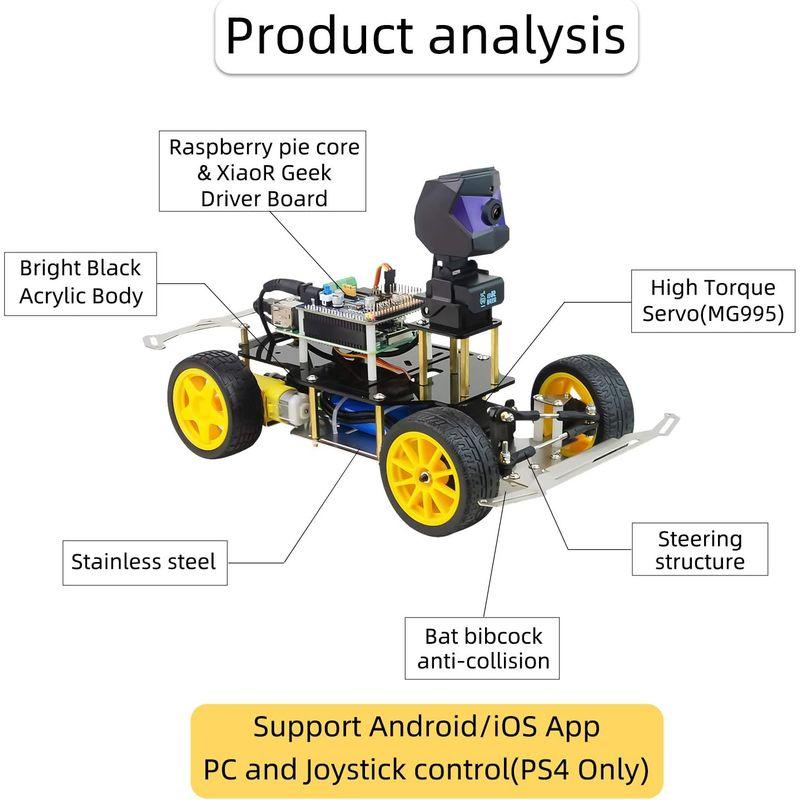 XiaoR Geek Donkey Car スターターキットAIロボットオープンソースDIY自動運転プラットフォームロボット車用 Raspb