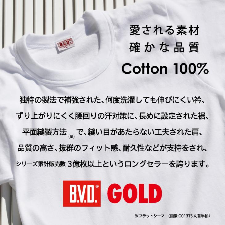 bvd BVD GOLD 送料無料 tシャツ 2枚セット LL 丸首 半袖 メンズ 肌着 綿100％ インナー 下着 アンダーウェア ビーブィディー｜bvd｜03