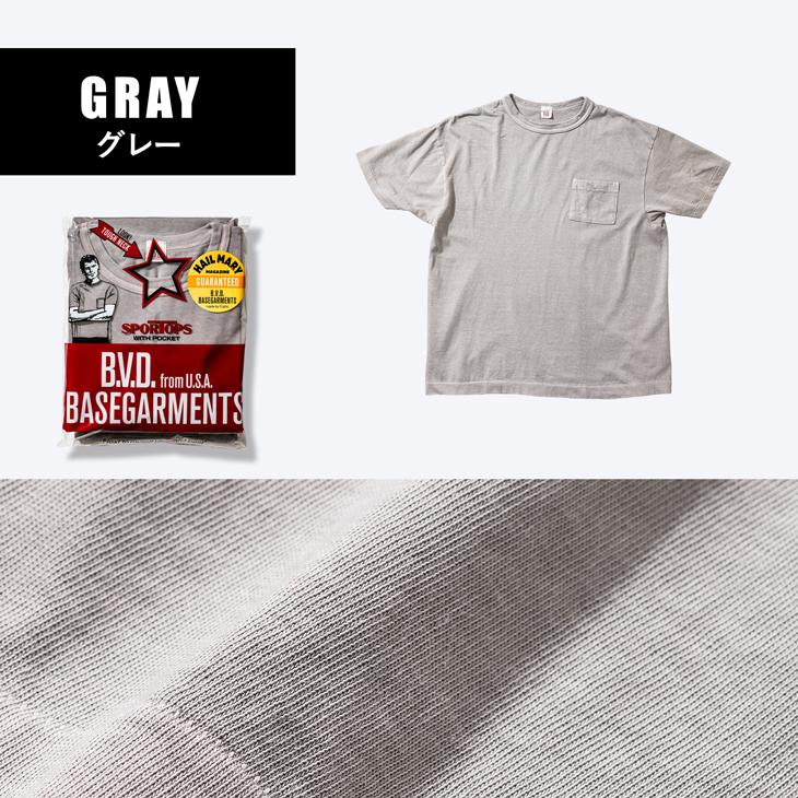B.V.D Tシャツ ベースガーメンツ ポケットTシャツ スポートップス 単品