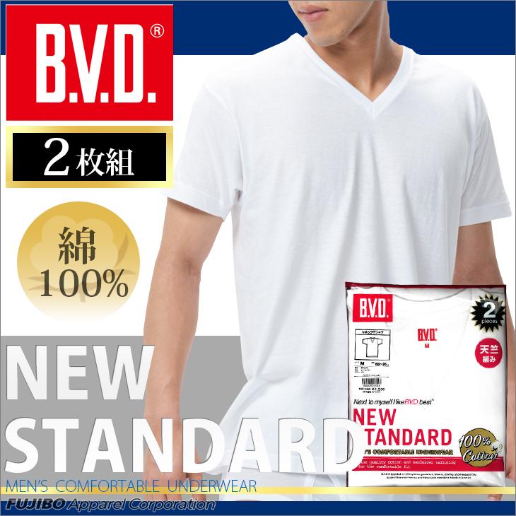B.V.D tシャツ bvd Vネック 半袖 シャツ 2枚組 セット BVD NEW