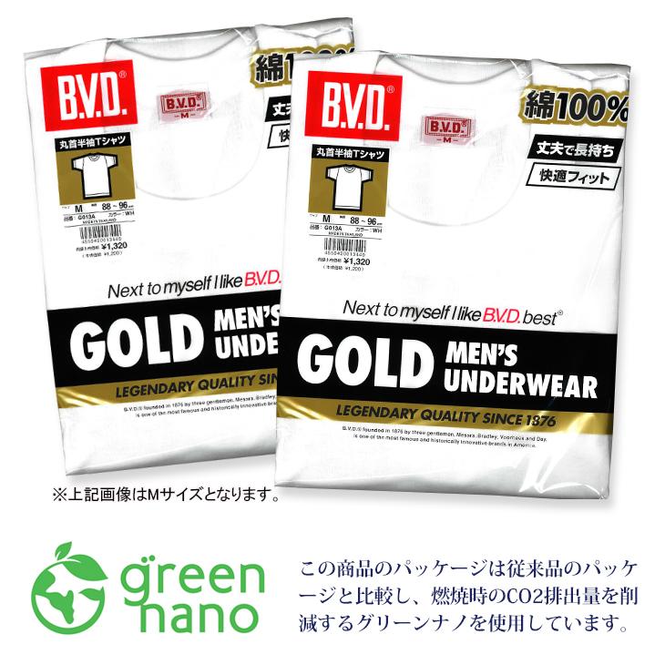 B.V.D bvd BVD GOLD tシャツ 2枚セット 4L 丸首 半袖 メンズ