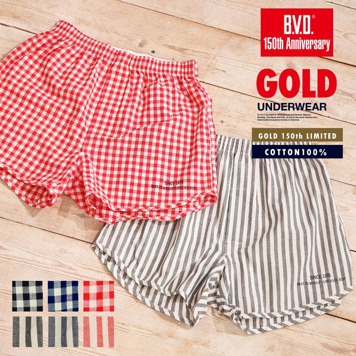 B.V.D トランクスB.V.D.150th限定 GOLD布帛 LL g160 パンツ メンズ