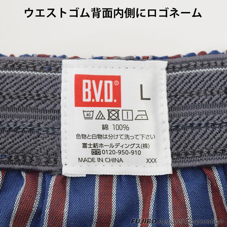 B.V.D トランクス BVD チェック ストライプ 先染 前開き メンズ
