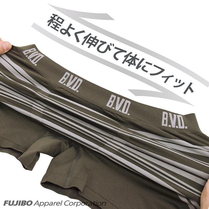 B.V.D ボクサーパンツ bvd 立体成型 ソフトフィット ボーダー 前とじ
