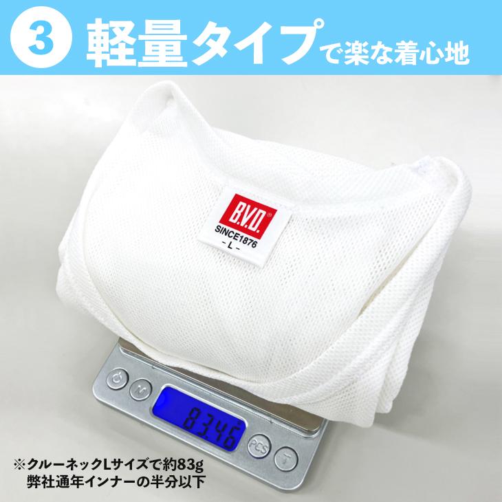 インナー メンズ 涼しい bvd BVD エアーメッシュ クルーネック半袖シャツ【M/L/LL】GR773 爆買 | B.V.D | 03