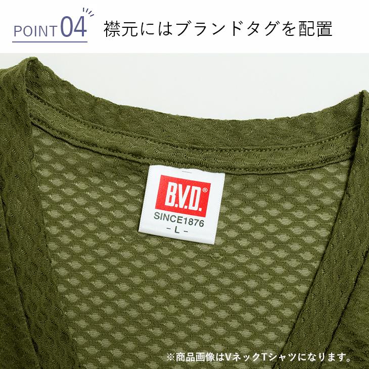 インナー メンズ BVD エアーメッシュドライプラス クルーネック半袖シャツ M L LL 涼しい bvd GR783 爆買 | B.V.D | 10