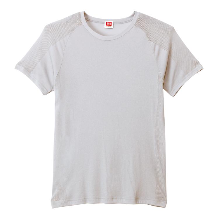 BVD COOL FEEL サイドメッシュ クルーネックTシャツ 接触冷感 抗菌防臭 吸水速乾 半袖 軽量 通気性 メンズ 男性 丸首 インナーウェア 下着 肌着 スポーツ | B.V.D | 08
